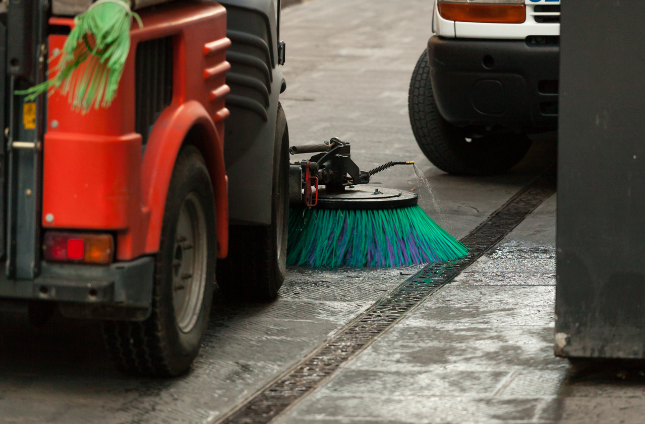 Industrial sweepers are effective for car park cleaning.